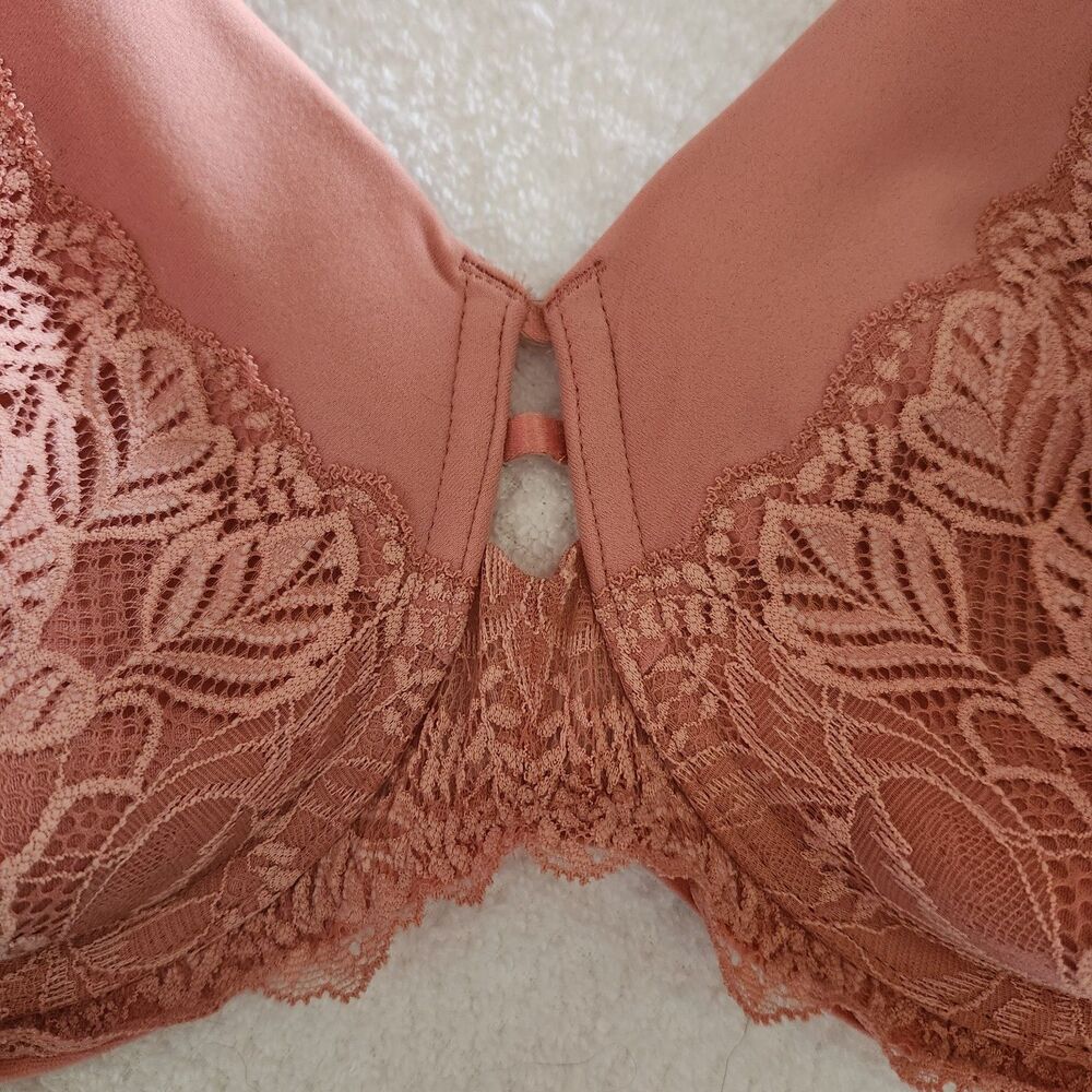 Auden Bra 42DD Peachy Pink Lightly Lined Balconette Coverage Underwire EUC - Picture 3 of 9